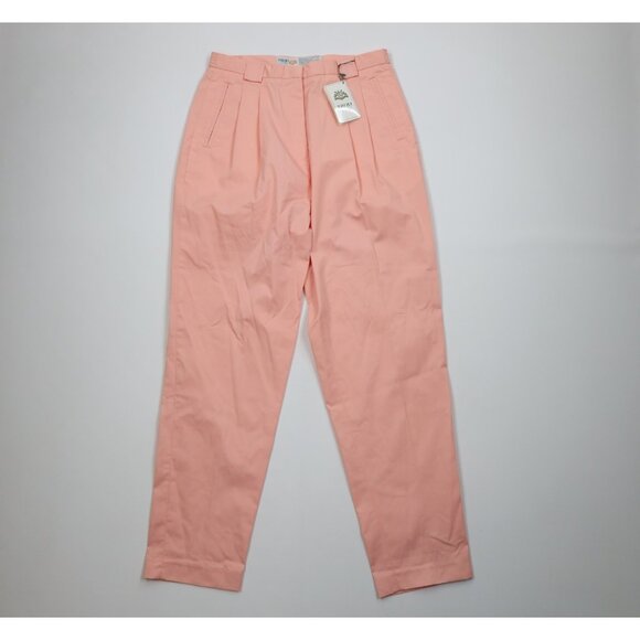 Deadstock Vintage 80s 90s Izod Womens 14 Pleated Tennis Golf Chino Pants Pink - Picture 1 of 12